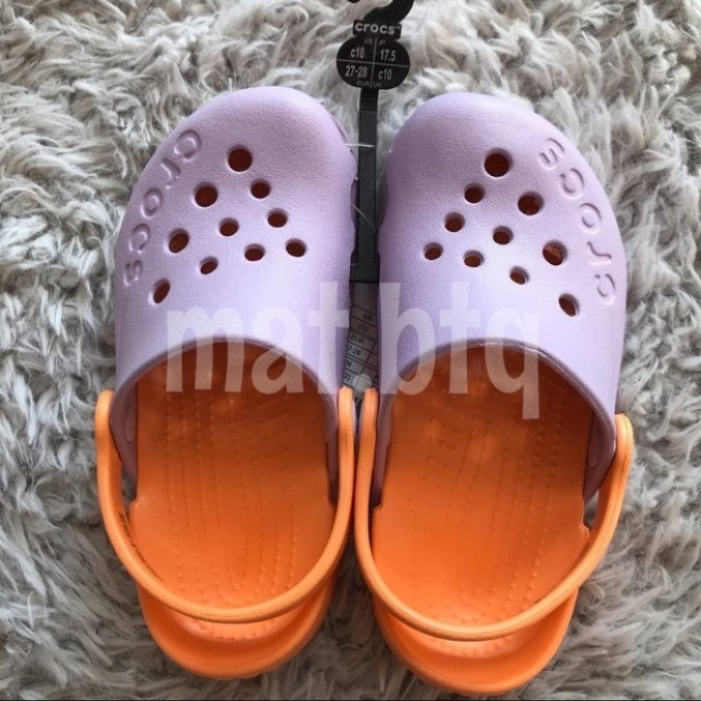 Crocs Purple Orange Electro Clog Shoes